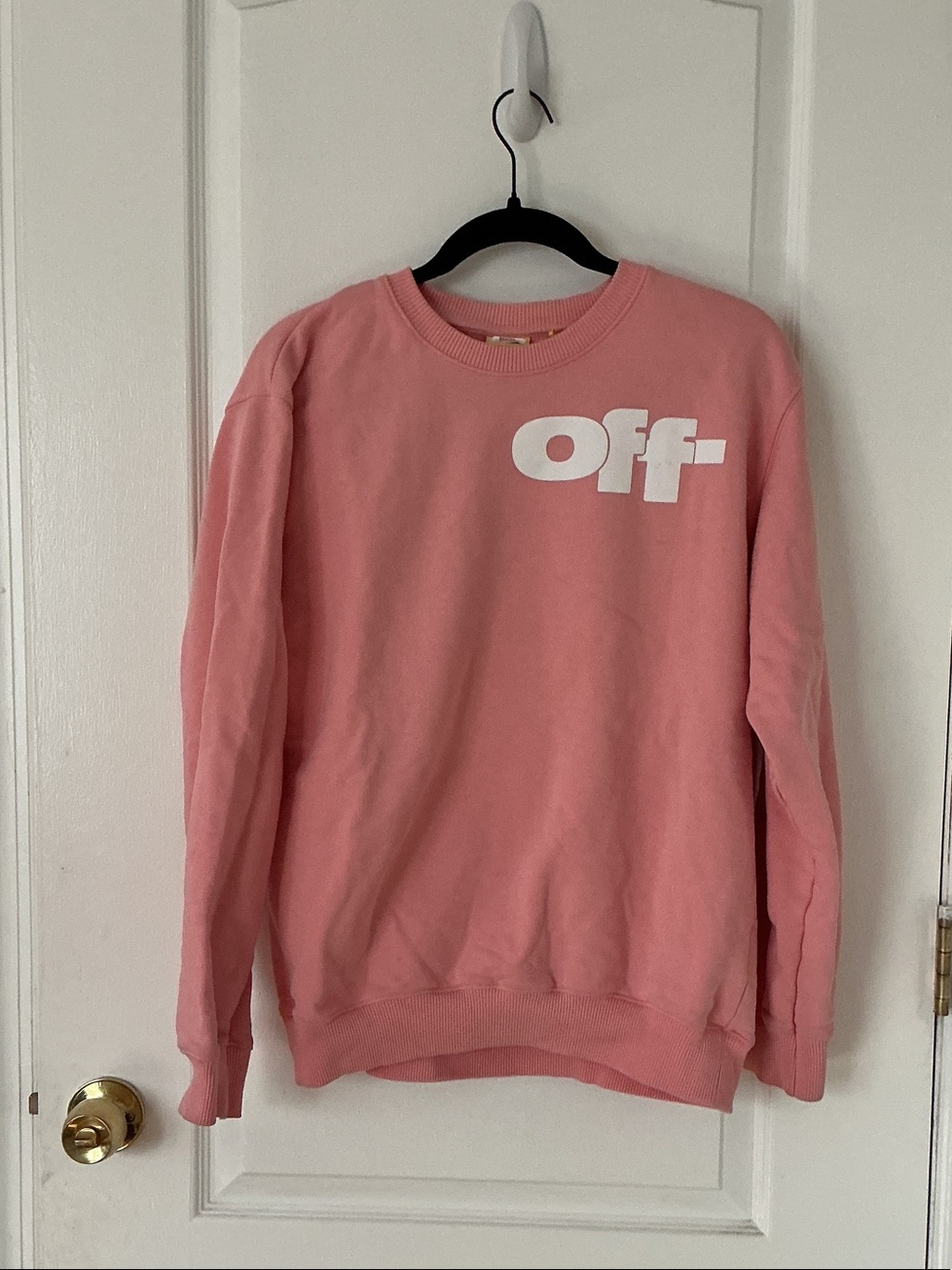 Off-White Pink Crewneck with White 'Off' Logo